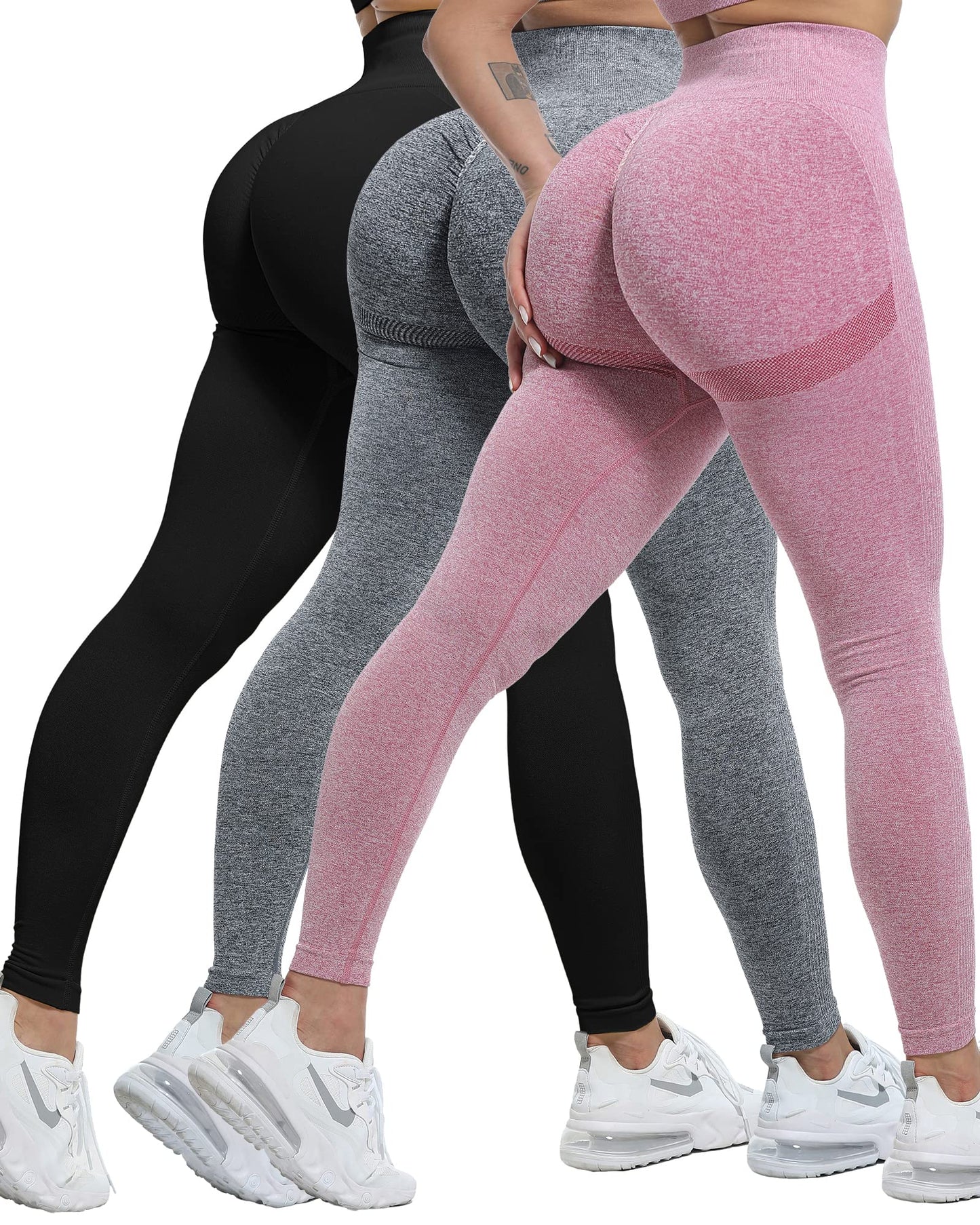 Women's Seamless Butt-Lifting Leggings Set 3-Piece