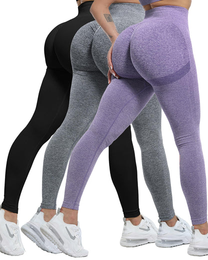 Women's Seamless Butt-Lifting Leggings Set 3-Piece