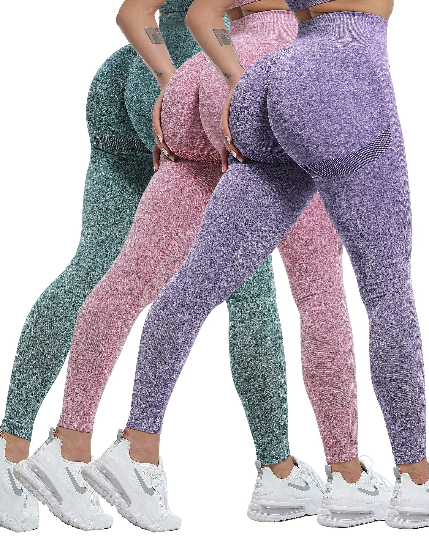 Women's Seamless Butt-Lifting Leggings Set 3-Piece