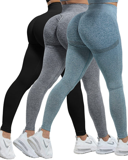 Women's Seamless Butt-Lifting Leggings Set 3-Piece