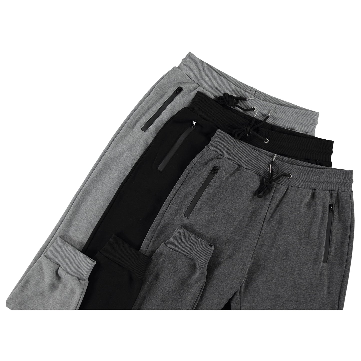 Men's Fleece Workout Jogger Sweatpants 3-Pack